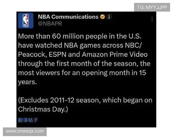 NBA官方公布2024年总决赛收视率创下近十年新高